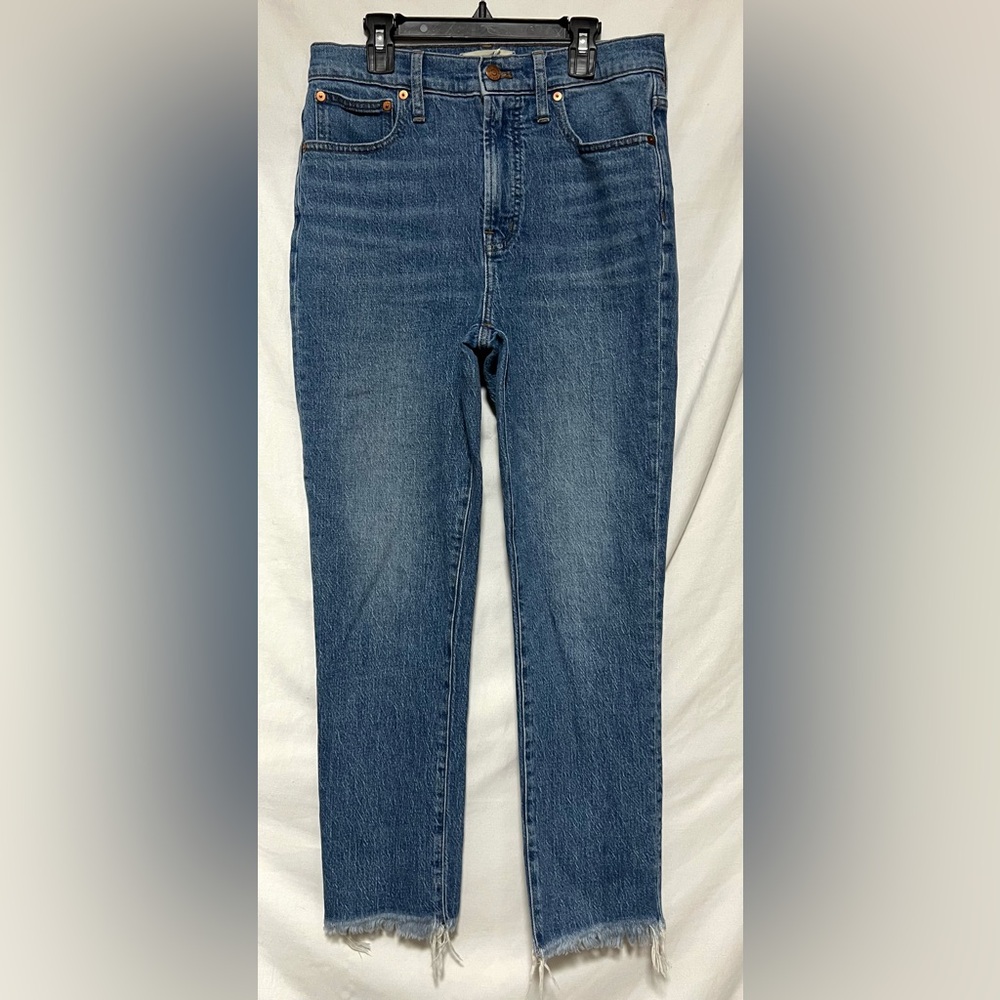 Madewell The Perfect Vintage Jean High Rise Raw Hem Denim Straight Leg - Picture 5 of 15